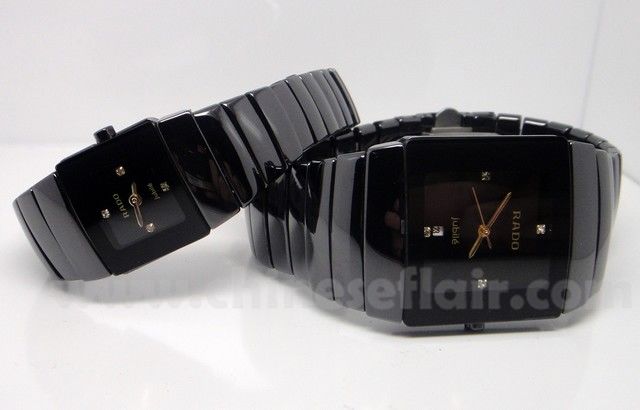 Black Ceramic Rado Jubile Fake Watch Couple Watches